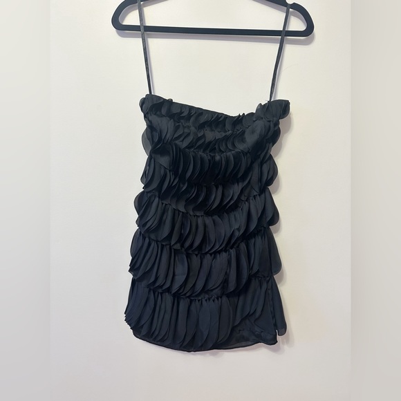 ASOS strapless bodycon mini dress layered in black size 2 - Picture 3 of 7